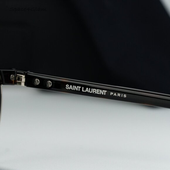 BRAND NEW Saint Laurent SL707 001 Silver Havana Grey Oval Unisex Sunglasses - Picture 7 of 10